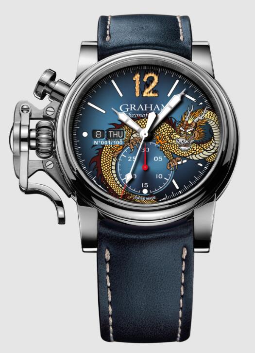 Luxury Graham CHRONOFIGHTER VINTAGE NOSEART DRAGON 2CVAS.U16A Replica Watch